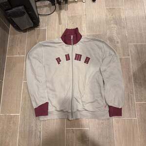 PUMA Vintage 2000s Track Top Jacket - Grey/Burgundy M (b-boy old school sweater